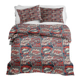 Set de ropa de cama con manta terapéutica roja con cómic