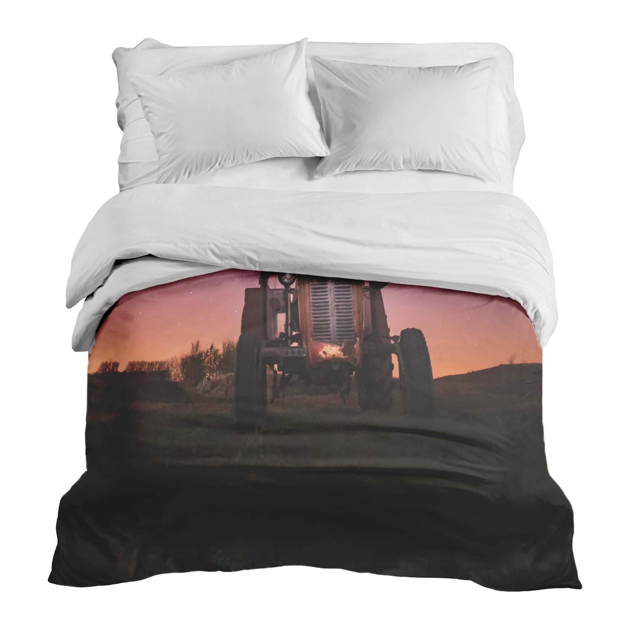 Original therapy blanket - cotton cover purple with tractor