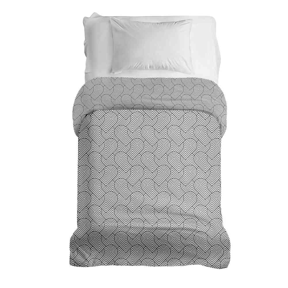 Original therapy blanket - cotton cover gray geometric hearts