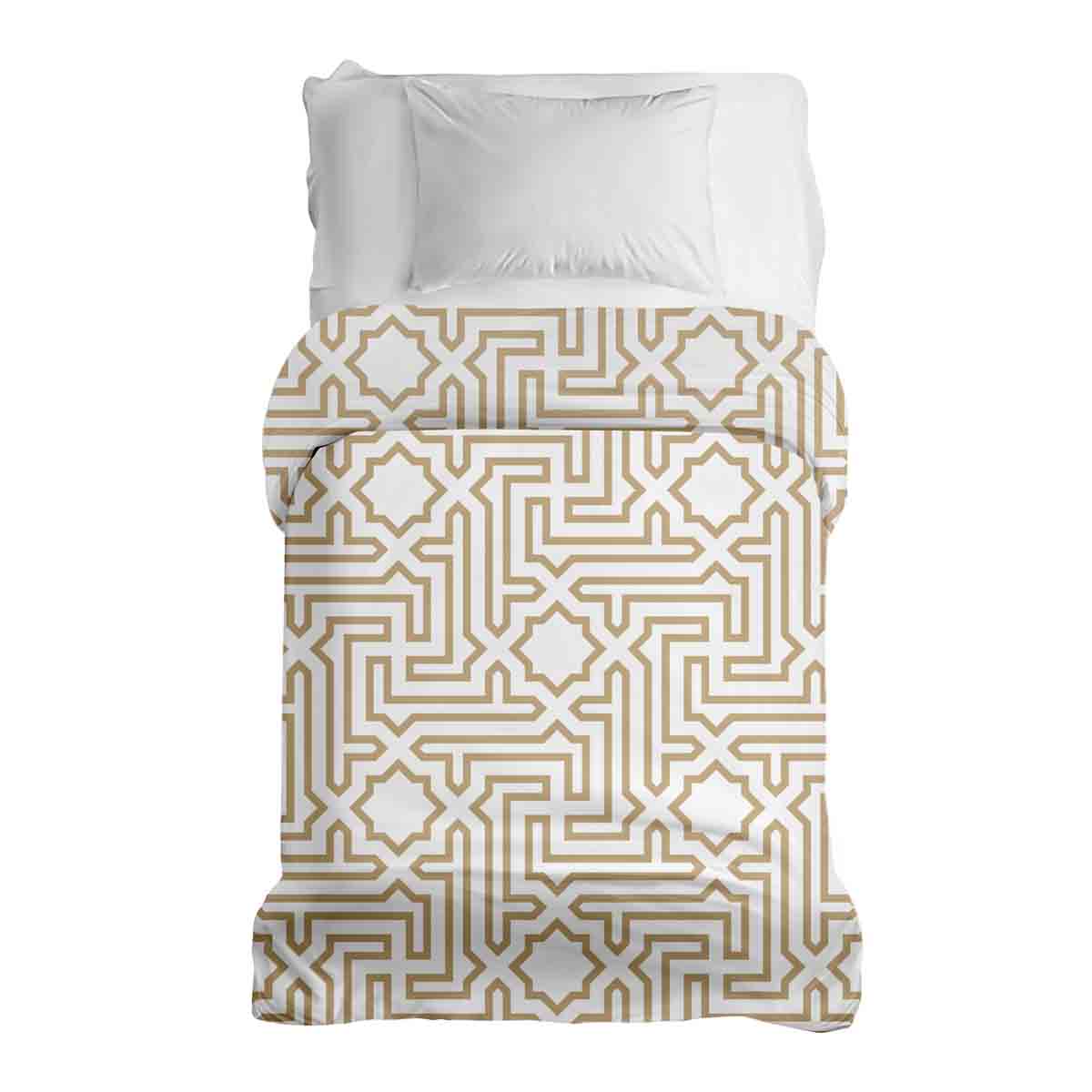 Originele therapiedeken - katoenen hoes beige met vormen