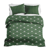 Therapy blanket bedding set, green with fir trees.