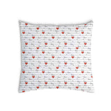 Health pillow, white with "Love" lettering.