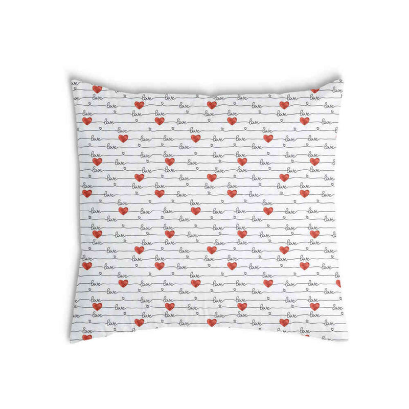 Health pillow, white with "Love" lettering.
