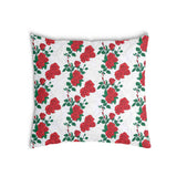 Health pillow white with rose bush