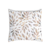 Almohada de salud blanca con ramas marrón claro