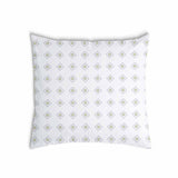 Health pillow, white with green circles.