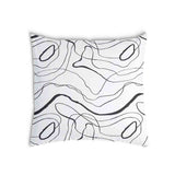 Almohada de salud con líneas serpenteantes negras