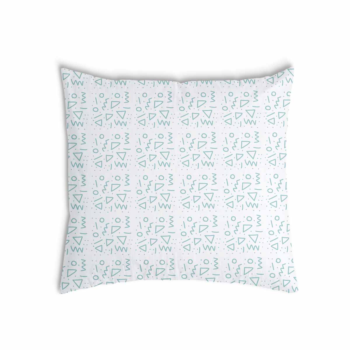 Health pillow white with blue shapes