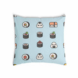 Health pillow light blue with sushi