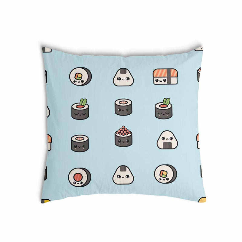 Health pillow light blue with sushi