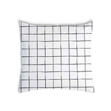 Almohada de salud blanca con cuadros negros