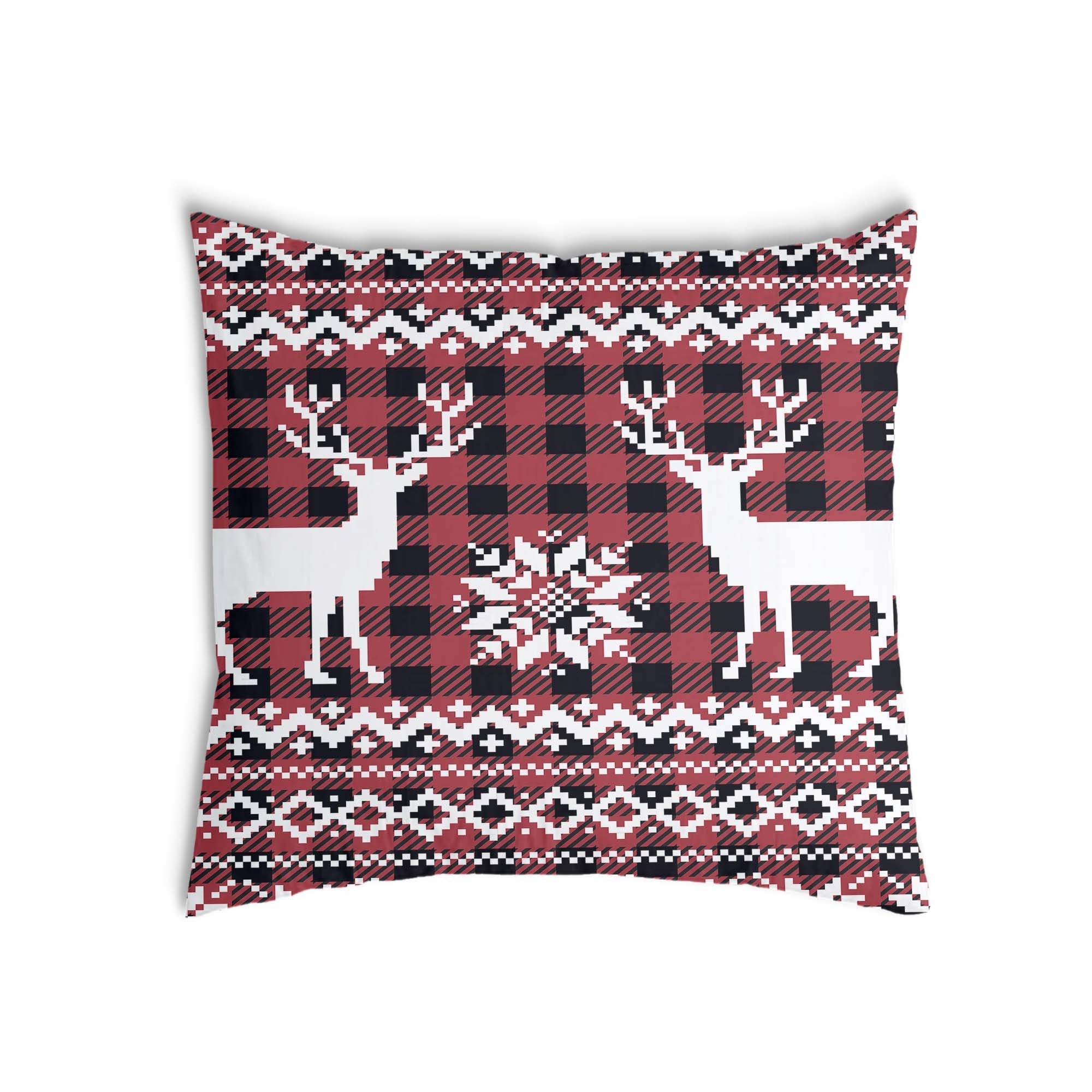Health pillow checkered with reindeer
