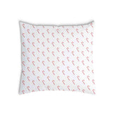 Almohada de salud blanca con bastones de caramelo