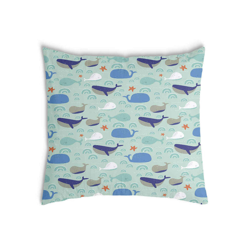 Cuscino salute verde con balene