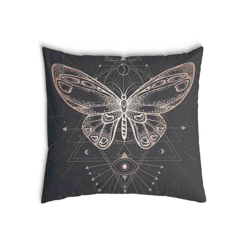 Almohada de salud negra con mariposa