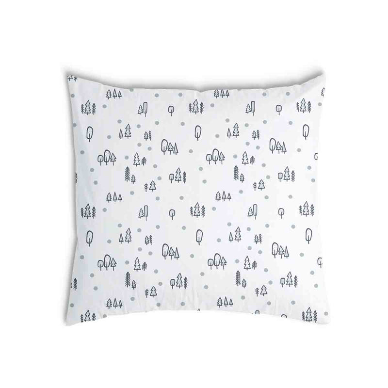 Cuscino salute bianco con puntini e alberi