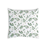 White health pillow with eucalyptus branches