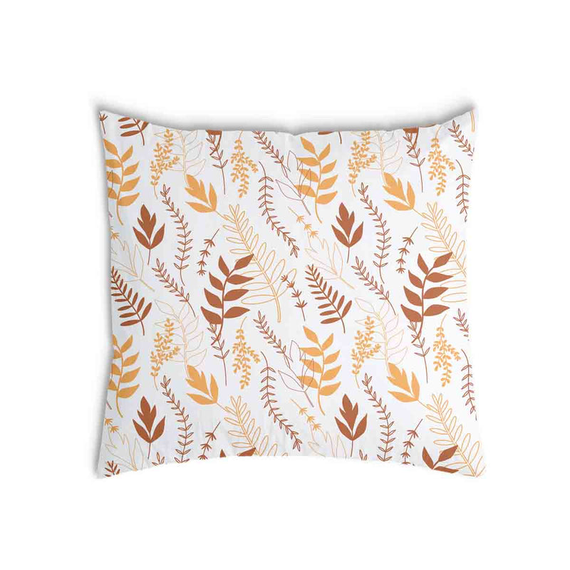 Almohada de salud blanca con ramas otoñales