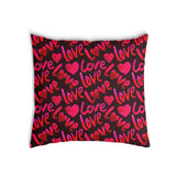 Health pillow, black with the word "Love"