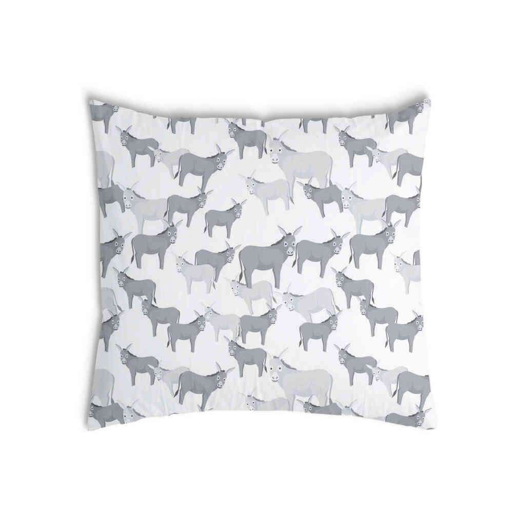 Gezondheidskussen grijs met ezels