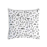 Cuscino sanitario bianco con forme nere