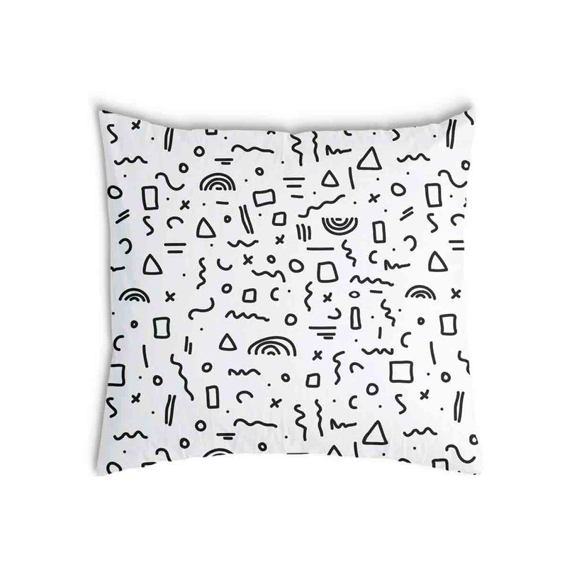 Cuscino sanitario bianco con forme nere
