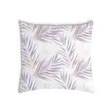 Health pillow, white with purple leaves.
