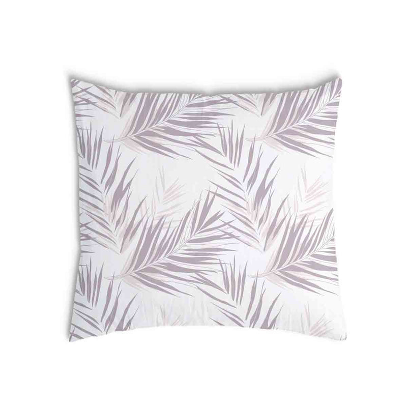 Health pillow, white with purple leaves.