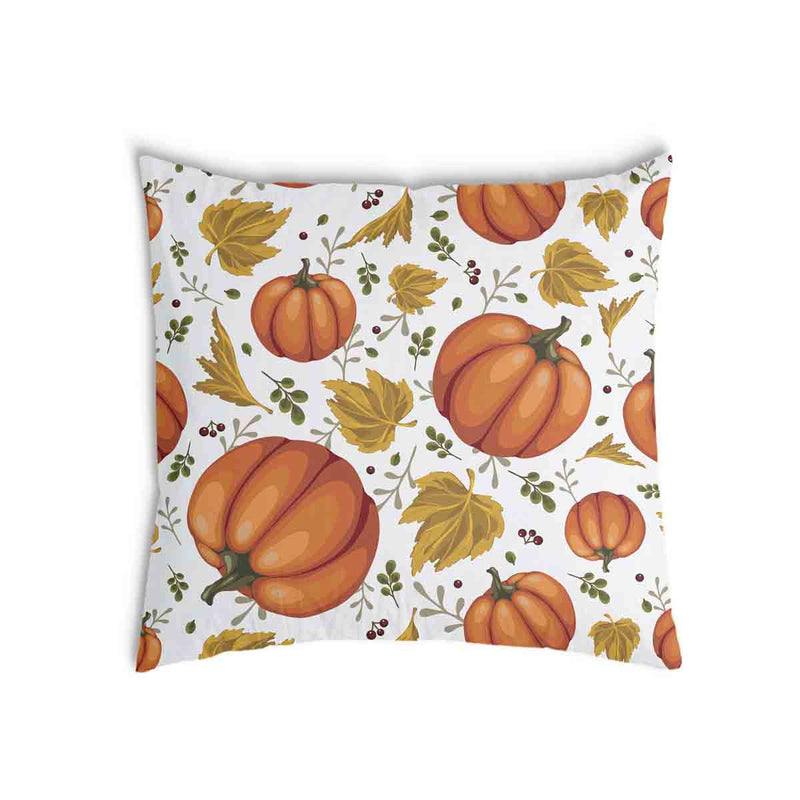 Almohada de salud blanca con grandes calabazas