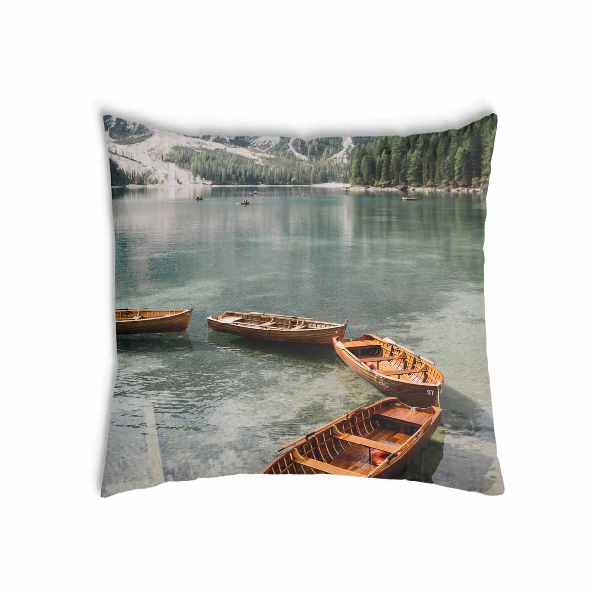 Health pillow lake with boats