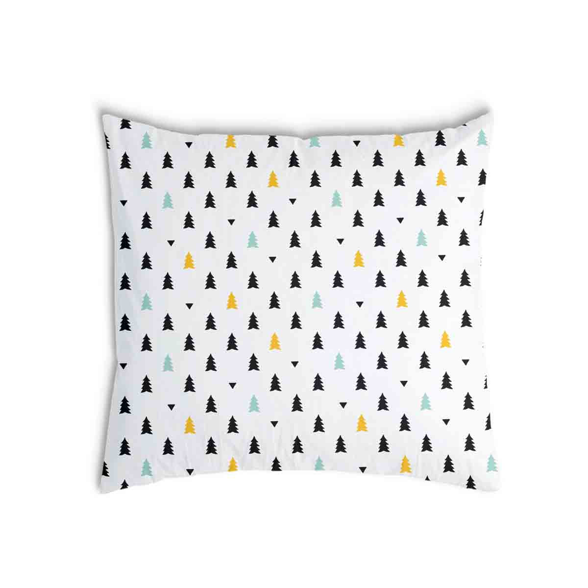 Health pillow white with small fir trees