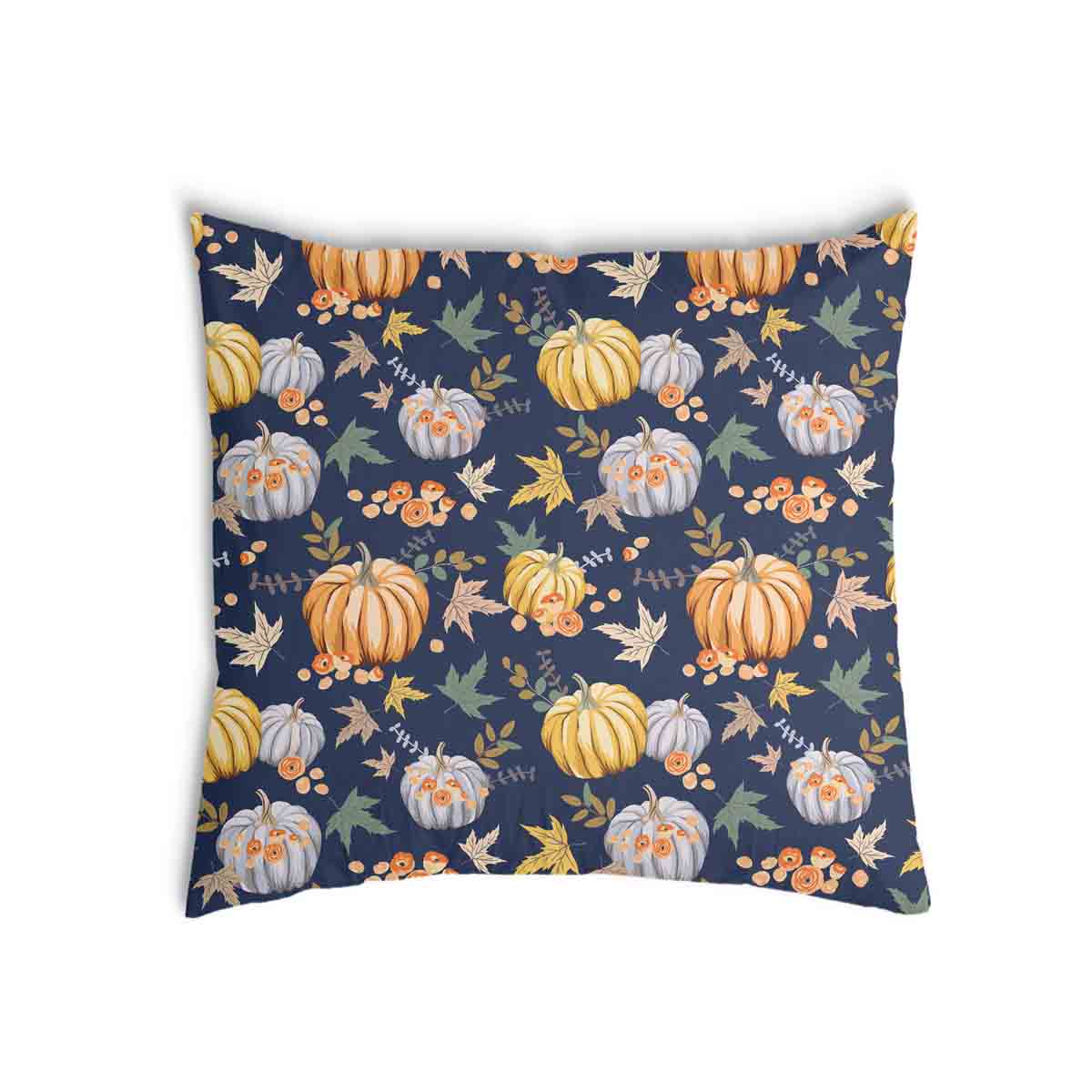 Almohada de salud azul con calabazas