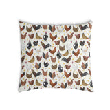White health pillow with many chickens