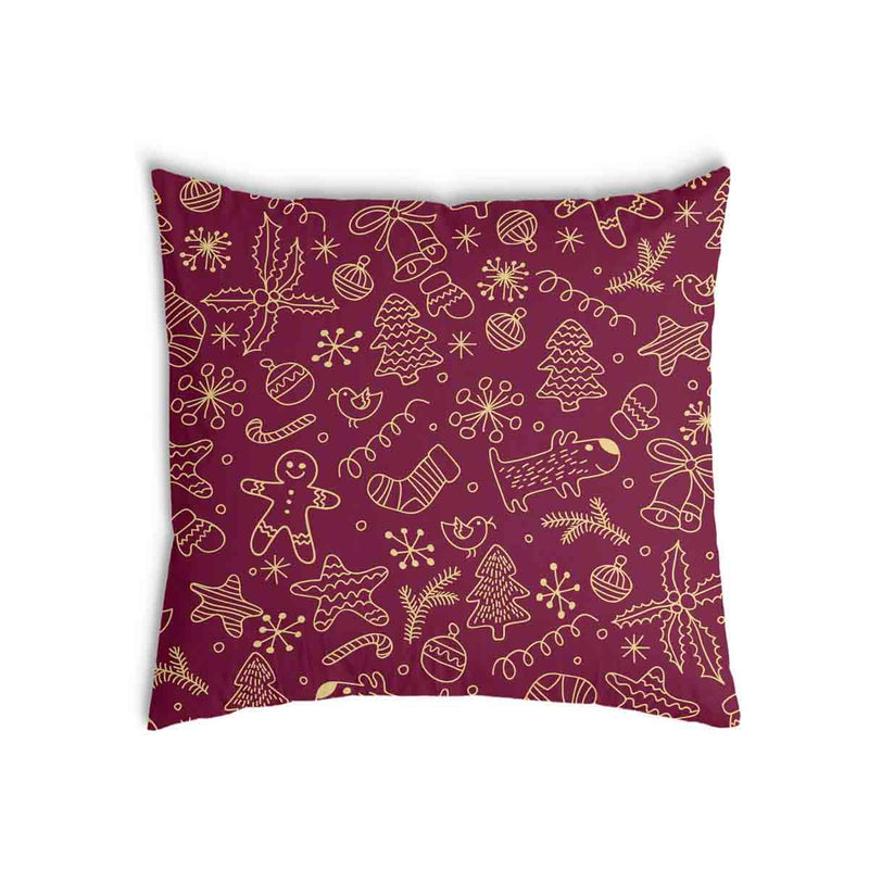 Health pillow, red, with funny Christmas motifs.