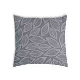 Health pillow, grey with white palm leaves.