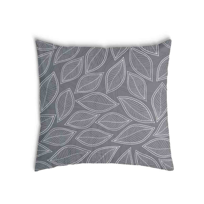 Health pillow, grey with white palm leaves.