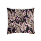 Health pillow, black with purple leaves.