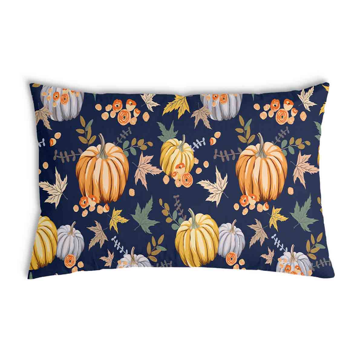 Almohada de salud azul con calabazas