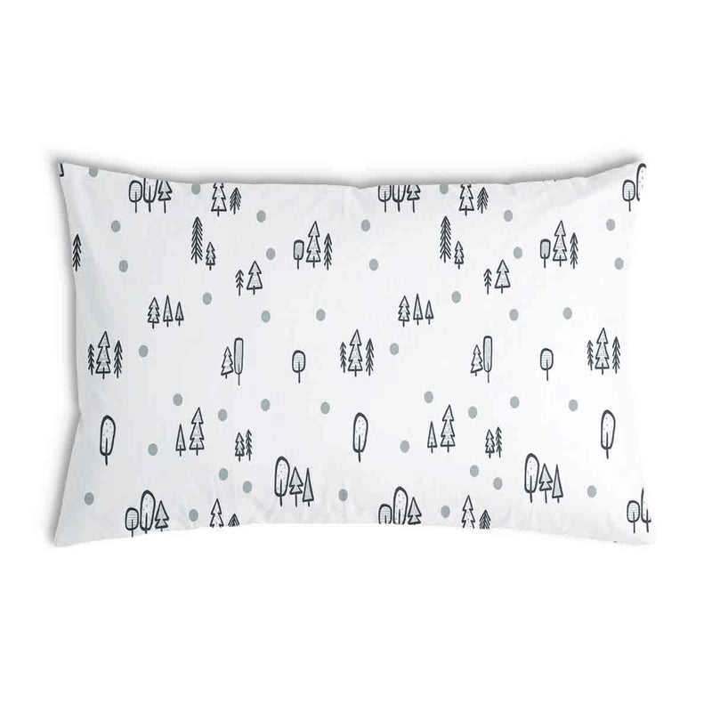 Cuscino salute bianco con puntini e alberi