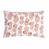 White health pillow with numbers and pigs