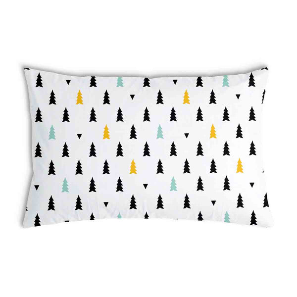 Cuscino salute bianco con piccoli abeti