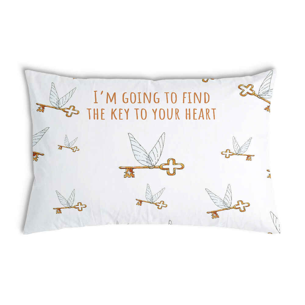 Gezondheidskussen wit met vliegende sleutel