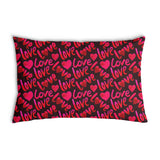 Health pillow, black with the word "Love"