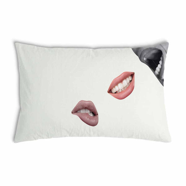 Health pillow white with lips