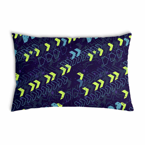 Health pillow dark blue with arrows