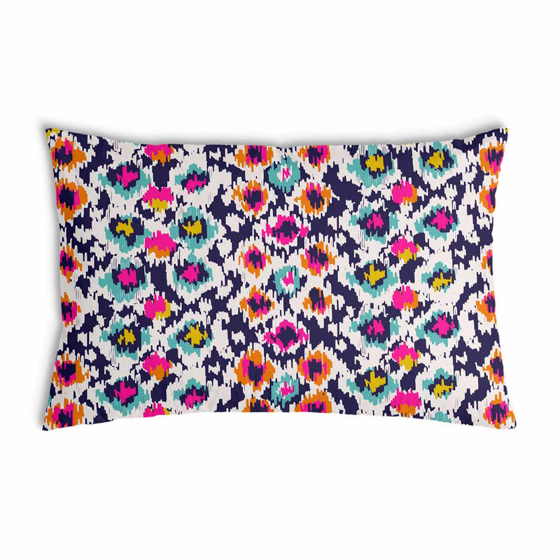 Health pillow, colorful with leopard print.