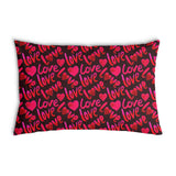 Health pillow, black with the word "Love"