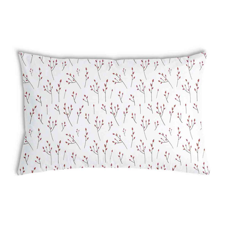 Almohada de salud blanca con delicadas rosas