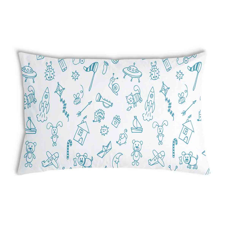 White health pillow with toys