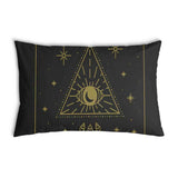 Almohada de salud negra sol y cosmos